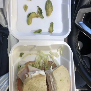 total avo on the whole sandwich. I picked it all off b/c it was falling out anyway