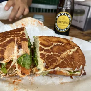 Meatball sub and root beer