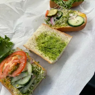 Barely there veggie sandwich - missing veggies and no avocado. What a rip-off