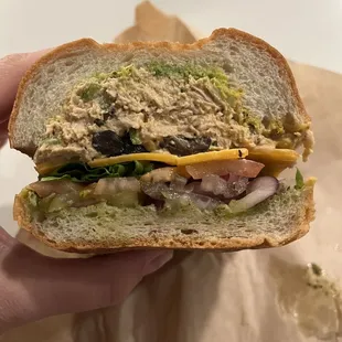 Make your own chicken salad sandwich!