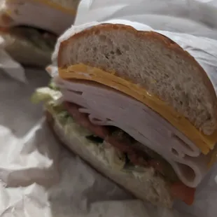 Turkey and cheddar on a French roll. Good but not the best.