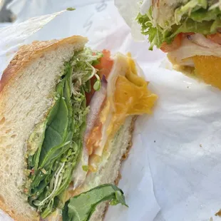 a close up of a sandwich