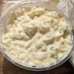 Potato salad. Not made in house you can tell it's store bought but it gets the job done.