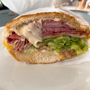 a sandwich cut in half