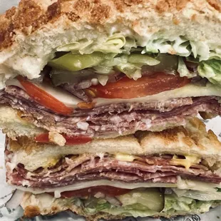 salami sandwich on dutch bread