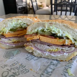 Turkey, ham and roast beef.