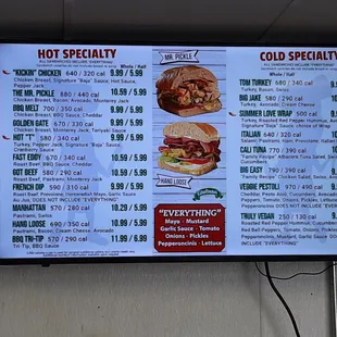 menu