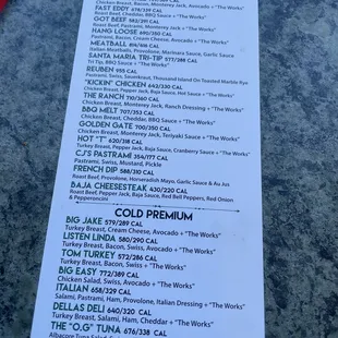 menu
