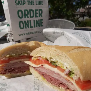 Italian (Whole on sourdough) pastrami, salami and ham