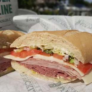 Italian (Whole on sourdough) pastrami, salami and ham