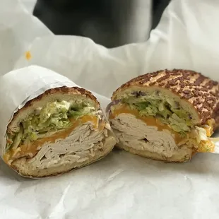a cut in half sandwich