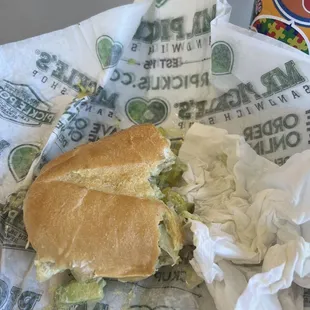 Halfway finished turkey sandwich called the ranch