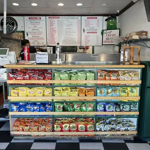 Tiny store, great menu and chips selection