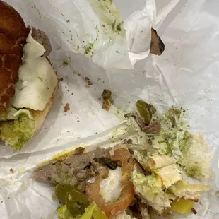 Me trying to get the pesto off my sandwich