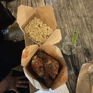 Jerk  chicken and the island rice