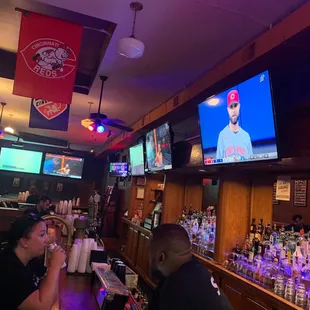 a baseball game being played