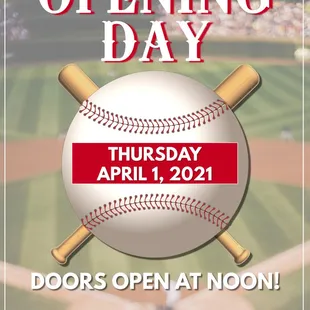 Opening Day April 1st - opening at noon!