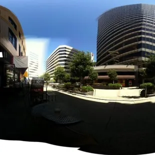 Out front, outside seating, afternoon shade, beers ok!