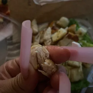 Rubbery chicken! Smh disgusting