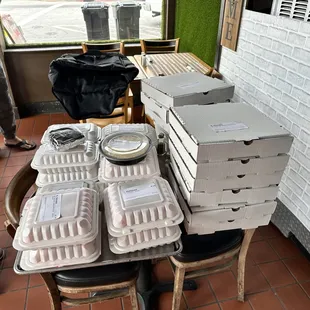 a table full of food