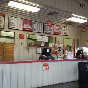 the inside of a restaurant