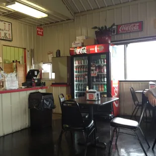 Drinks in the fridge, bottles only.