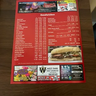 menu