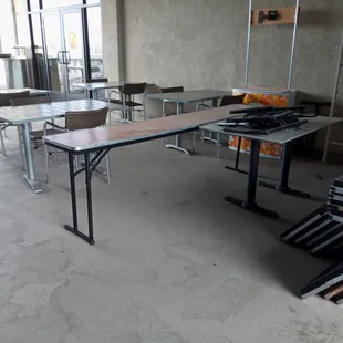 No frills entrance with outdoor seating for these 112 degree summer days.