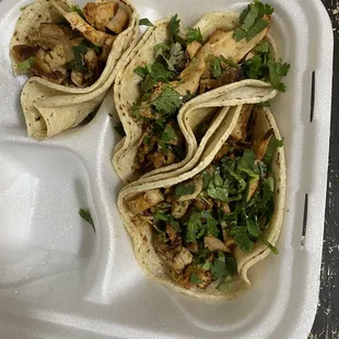 Chicken tacos with no onions