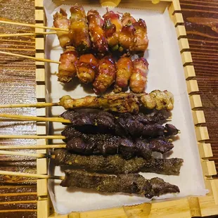 Bacon Asparagus, Bacon Mushroom,Chicken, Beef