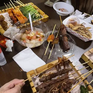 Skewers galore ! And ice rice :)