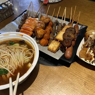 a variety of food items