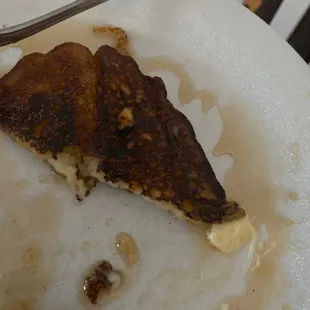 a half eaten plate of food