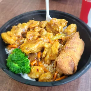 Orange Chicken and Egg Roll