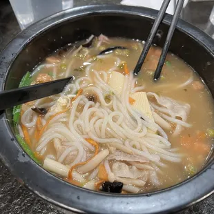 Mushroom soup rice noodle, healthy :)