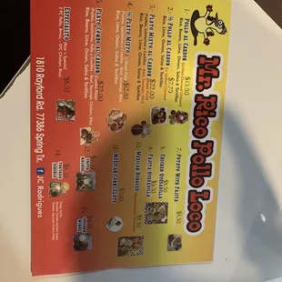 Condensed menu