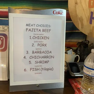 Meat choices