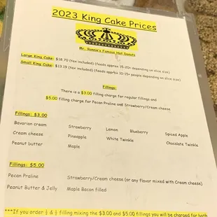 the menu
