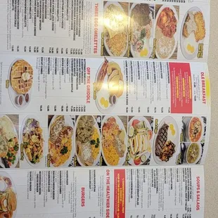 Menu. Front and back