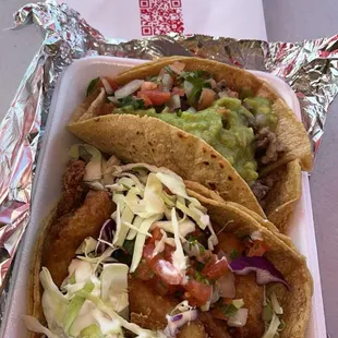 Fish Taco and Asada Taco