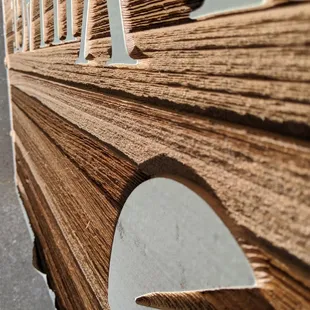 Media blasted wood sign