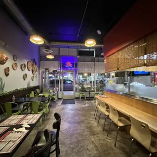 interior, sushi and sashimi