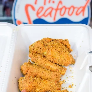 chicken wings and fried chicken, food