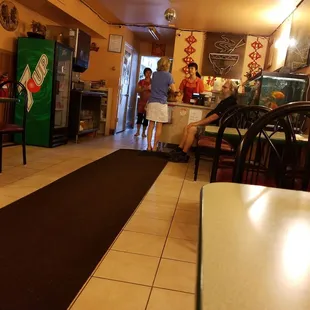 two people in a restaurant