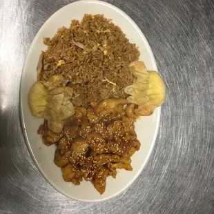 a plate of food on a table