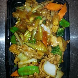chicken and vegetables in a sauce
