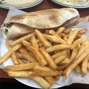 Beef Fajita Sandwich with French Fries