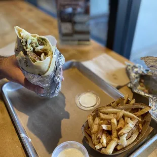 Falafel Wrap Side of Fries