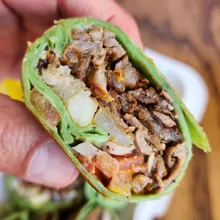 Lemon Cilantro Beef Shawarma Wrap