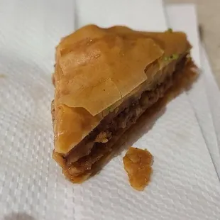  a piece of food on a napkin
